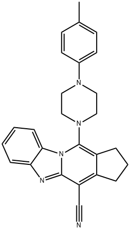 11-(4-(p-tolyl)piperazin-1-yl)-2,3-dihydro-1H-benzo[4,5]imidazo[1,2-a]cyclopenta[d]pyridine-4-carbonitrile 结构式