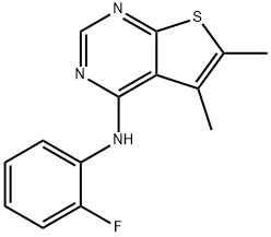 N-(2-fluorophenyl)-5,6-dimethylthieno[2,3-d]pyrimidin-4-amine 结构式