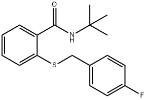 N-tert-butyl-2-[(4-fluorophenyl)methylsulfanyl]benzamide 结构式