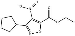 ethyl 3-cyclopentyl-4-nitroisoxazole-5-carboxylate 结构式
