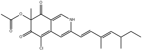 [(7R)-5-chloro-3-[(1E,3E,5S)-3,5-dimethylhepta-1,3-dienyl]-7-methyl-6,8-dioxo-2H-isoquinolin-7-yl] acetate 结构式