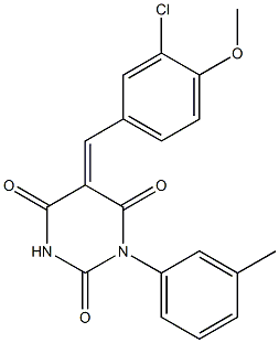 (5Z)-5-[(3-chloro-4-methoxyphenyl)methylidene]-1-(3-methylphenyl)-1,3-diazinane-2,4,6-trione 结构式