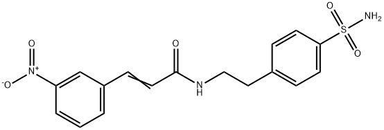 (E)-3-(3-nitrophenyl)-N-[2-(4-sulfamoylphenyl)ethyl]prop-2-enamide 结构式