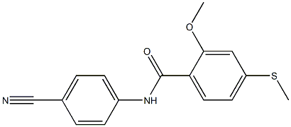 N-(4-cyanophenyl)-2-methoxy-4-methylsulfanylbenzamide 结构式