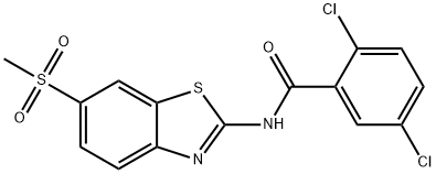 2,5-dichloro-N-(6-(methylsulfonyl)benzo[d]thiazol-2-yl)benzamide 结构式