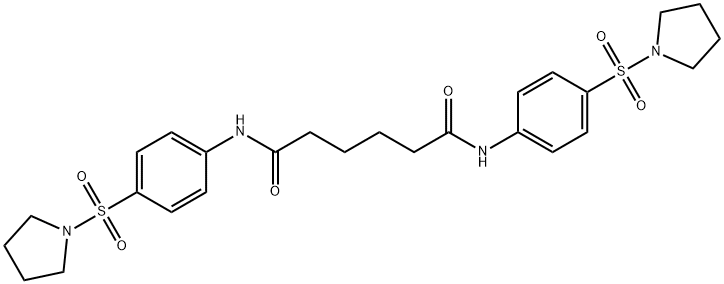 N,N'-bis[4-(1-pyrrolidinylsulfonyl)phenyl]hexanediamide 结构式