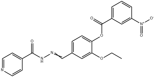 2-ethoxy-4-{(E)-[2-(pyridin-4-ylcarbonyl)hydrazinylidene]methyl}phenyl 3-nitrobenzoate 结构式