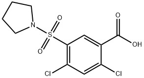 2,4-二氯-5-(吡咯烷-1-磺酰基)苯甲酸 结构式