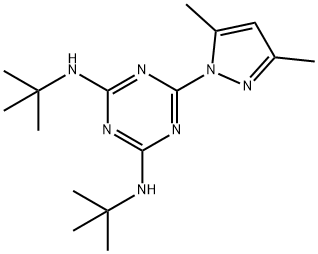 N,N'-di-tert-butyl-6-(3,5-dimethyl-1H-pyrazol-1-yl)-1,3,5-triazine-2,4-diamine 结构式