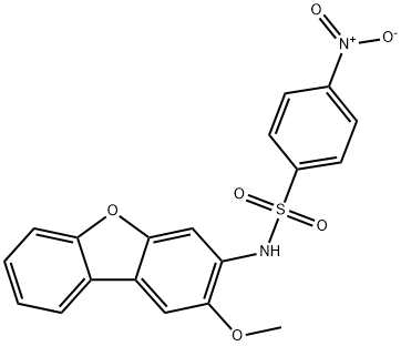 N-(2-methoxydibenzofuran-3-yl)-4-nitrobenzenesulfonamide 结构式