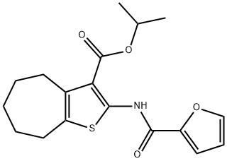 propan-2-yl 2-(furan-2-carbonylamino)-5,6,7,8-tetrahydro-4H-cyclohepta[b]thiophene-3-carboxylate 结构式