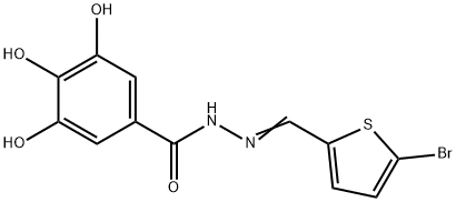 N-[(E)-(5-bromothiophen-2-yl)methylideneamino]-3,4,5-trihydroxybenzamide 结构式