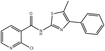 2-chloro-N-(5-methyl-4-phenyl-1,3-thiazol-2-yl)pyridine-3-carboxamide 结构式