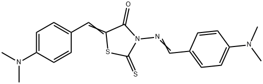 5-((Z)-4-(dimethylamino)benzylidene)-3-(((E)-4-(dimethylamino)benzylidene)amino)-2-thioxothiazolidin-4-one 结构式