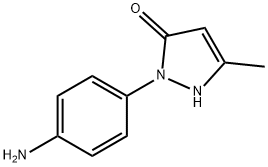 2-(4-氨基苯基)-1,2-二氢-5-甲基吡唑-3-酮 结构式
