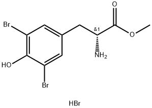 (R)-2-氨基-3-(3,5-二溴-4-羟基苯基)丙酸甲酯氢溴酸甲酯 结构式