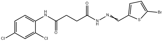 4-{2-[(5-bromo-2-thienyl)methylene]hydrazino}-N-(2,4-dichlorophenyl)-4-oxobutanamide 结构式