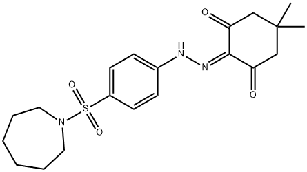 2-{[4-(1-azepanylsulfonyl)phenyl]hydrazono}-5,5-dimethyl-1,3-cyclohexanedione 结构式