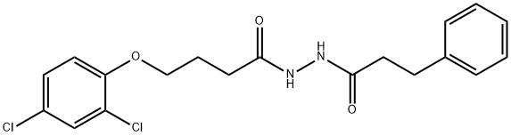 4-(2,4-dichlorophenoxy)-N'-(3-phenylpropanoyl)butanohydrazide 结构式