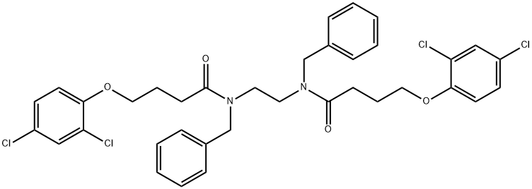 N,N'-1,2-ethanediylbis[N-benzyl-4-(2,4-dichlorophenoxy)butanamide] 结构式