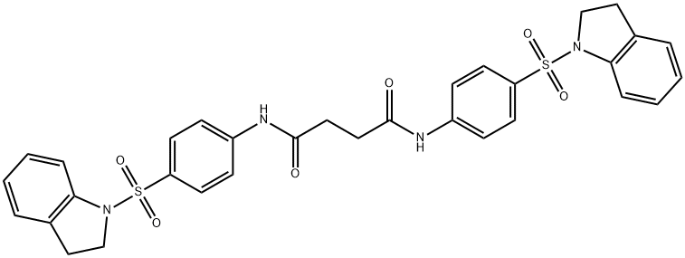 N,N'-bis[4-(2,3-dihydro-1H-indol-1-ylsulfonyl)phenyl]succinamide 结构式