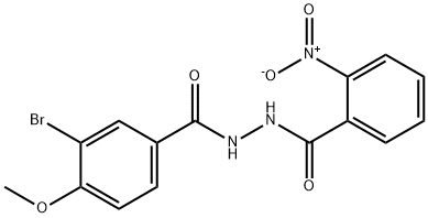 3-bromo-4-methoxy-N'-(2-nitrobenzoyl)benzohydrazide 结构式