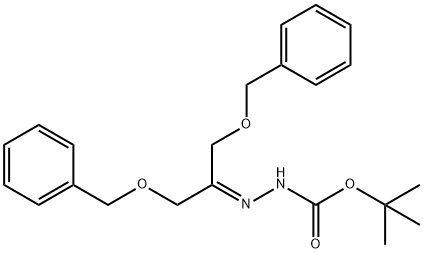 叔-丁基 2-(1,3-二(苄氧基)丙烷-2-亚基)肼甲酸基酯 结构式