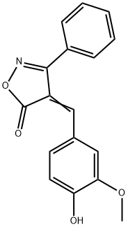 4-(4-Hydroxy-3-methoxy-benzylidene)-3-phenyl-4H-isoxazol-5-one 结构式