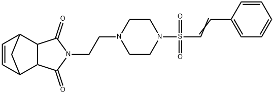 (Z)-2-(2-(4-(styrylsulfonyl)piperazin-1-yl)ethyl)-3a,4,7,7a-tetrahydro-1H-4,7-methanoisoindole-1,3(2H)-dione 结构式