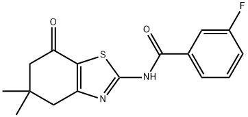 N-(5,5-dimethyl-7-oxo-4,6-dihydro-1,3-benzothiazol-2-yl)-3-fluorobenzamide 结构式