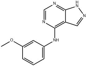 N-(3-methoxyphenyl)-1H-pyrazolo[3,4-d]pyrimidin-4-amine 结构式