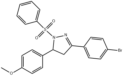 3-(4-bromophenyl)-5-(4-methoxyphenyl)-1-(phenylsulfonyl)-4,5-dihydro-1H-pyrazole 结构式