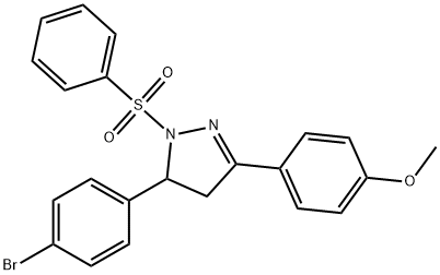 5-(4-bromophenyl)-3-(4-methoxyphenyl)-1-(phenylsulfonyl)-4,5-dihydro-1H-pyrazole 结构式