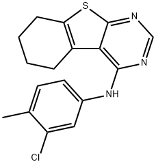 N-(3-chloro-4-methylphenyl)-5,6,7,8-tetrahydrobenzo[4,5]thieno[2,3-d]pyrimidin-4-amine 结构式