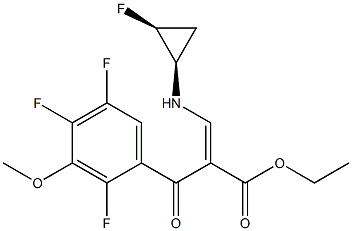 (Z)-乙基 3-(((1R,2S)-2-氟环丙基)氨基)-2-(2,4,5-三氟-3-甲氧基苯甲酰)丙烯酰基酯 结构式