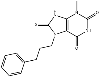 8-mercapto-3-methyl-7-(3-phenylpropyl)-3,7-dihydro-1H-purine-2,6-dione 结构式