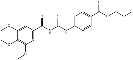 propyl 4-({[(3,4,5-trimethoxybenzoyl)amino]carbonothioyl}amino)benzoate 结构式