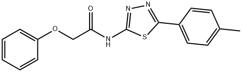 2-phenoxy-N-(5-(p-tolyl)-1,3,4-thiadiazol-2-yl)acetamide 结构式