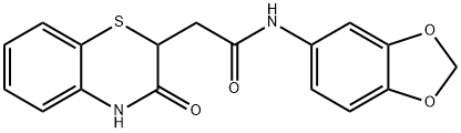 N-(benzo[d][1,3]dioxol-5-yl)-2-(3-oxo-3,4-dihydro-2H-benzo[b][1,4]thiazin-2-yl)acetamide 结构式