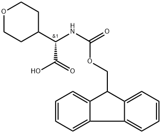 (S)-2-(((((9H-芴-9-基)甲氧基)羰基)氨基)-2-(四氢-2H-吡喃-4-基)乙酸 结构式