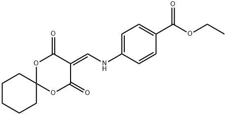 ethyl 4-(((2,4-dioxo-1,5-dioxaspiro[5.5]undecan-3-ylidene)methyl)amino)benzoate 结构式