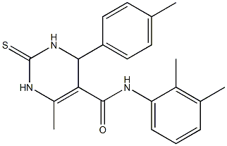 N-(2,3-dimethylphenyl)-6-methyl-2-thioxo-4-(p-tolyl)-1,2,3,4-tetrahydropyrimidine-5-carboxamide 结构式