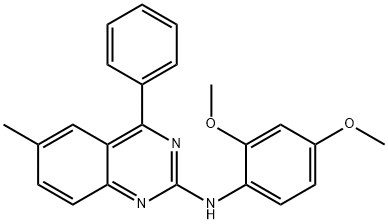 N-(2,4-dimethoxyphenyl)-6-methyl-4-phenylquinazolin-2-amine 结构式
