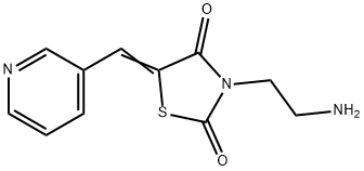 3-(2-氨基乙基)-5-(吡啶-3-基亚甲基)-1,3-噻唑烷-2,4-二酮 结构式