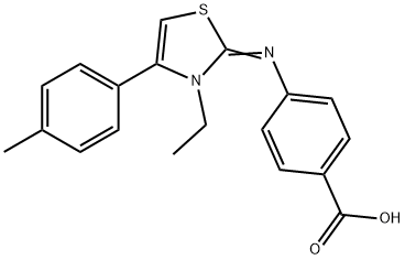 (Z)-4-((3-ethyl-4-(p-tolyl)thiazol-2(3H)-ylidene)amino)benzoic acid 结构式
