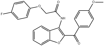 2-(4-fluorophenoxy)-N-(2-(4-methoxybenzoyl)benzofuran-3-yl)acetamide 结构式