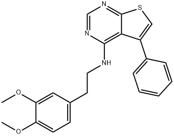 N-(3,4-dimethoxyphenethyl)-5-phenylthieno[2,3-d]pyrimidin-4-amine 结构式