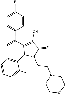 4-(4-fluorobenzoyl)-5-(2-fluorophenyl)-3-hydroxy-1-(2-morpholinoethyl)-1,5-dihydro-2H-pyrrol-2-one 结构式