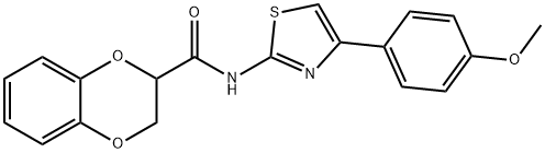 N-(4-(4-methoxyphenyl)thiazol-2-yl)-2,3-dihydrobenzo[b][1,4]dioxine-2-carboxamide 结构式