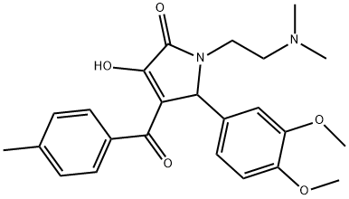 5-(3,4-dimethoxyphenyl)-1-(2-(dimethylamino)ethyl)-3-hydroxy-4-(4-methylbenzoyl)-1,5-dihydro-2H-pyrrol-2-one 结构式